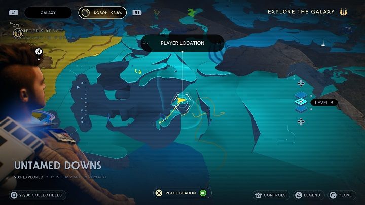 Stojąc niedaleko skrzyni możecie zobaczyć półkę, na której znajduje się skarb - Jedi Survivor: Nieokiełznane Zbocza - lista sekretów (część 1) - Star Wars Jedi Survivor - poradnik do gry