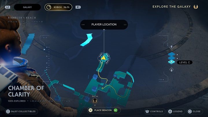 Wypchnijcie blok obok i wróćcie się do dwóch na dole - Jedi Survivor: Komnata Jasności - lista sekretów - Star Wars Jedi Survivor - poradnik do gry