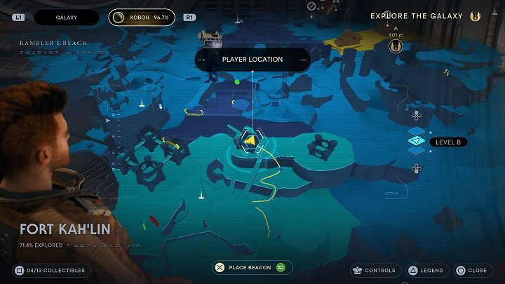 Po wylądowaniu na najbliższej półce skierujcie się do budynku po lewej - Jedi Survivor: Fort KahLin - lista sekretów - Star Wars Jedi Survivor - poradnik do gry