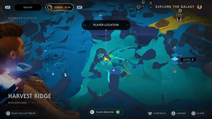 Odwróćcie się od rośliny, a będziecie mogli zobaczyć podniszczoną ścianę budynku - Jedi Survivor: Grzbiet Żniwiarzy - lista sekretów - Star Wars Jedi Survivor - poradnik do gry