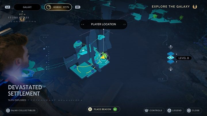 Teraz musicie użyć kruszarki BD-1 i zniszczyć narośl na ścianie - znajduje się tam skarb - Jedi Survivor: Zniszczona Osada na planecie Koboh (część 1) - Star Wars Jedi Survivor - poradnik do gry