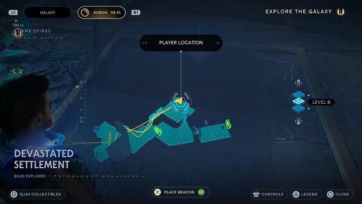 Teraz możecie wziąć esencję, która znajduje się w pobliżu - Jedi Survivor: Zniszczona Osada na planecie Koboh (część 1) - Star Wars Jedi Survivor - poradnik do gry