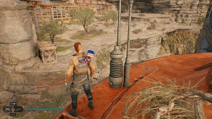 Z dachu, na którym była szczelina Mocy przeskoczcie na wzniesienie widoczne nieco dalej - Jedi Survivor: Placówka Azyl Wędrowca - lista sekretów (część 1) - Star Wars Jedi Survivor - poradnik do gry