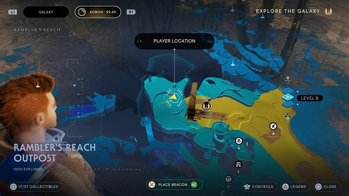 Na prawo od powyżej opisanej rośliny jest kolejna - Jedi Survivor: Placówka Azyl Wędrowca - lista sekretów (część 1) - Star Wars Jedi Survivor - poradnik do gry