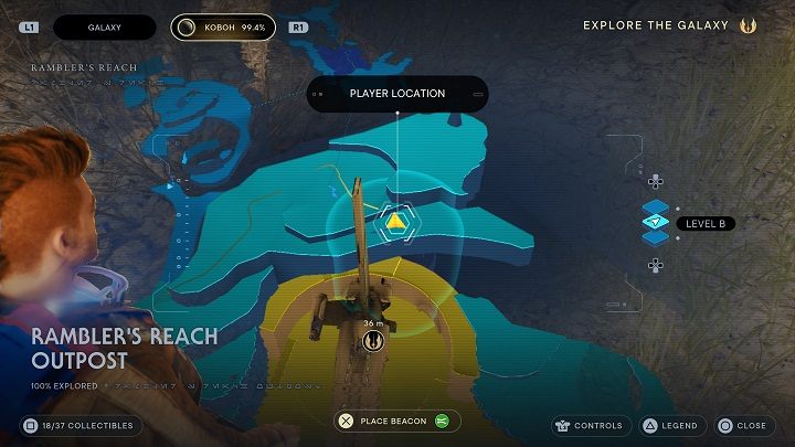 Znów na prawo, ale poziom niżej, znajduje się kolejna roślina - Jedi Survivor: Placówka Azyl Wędrowca - lista sekretów (część 1) - Star Wars Jedi Survivor - poradnik do gry