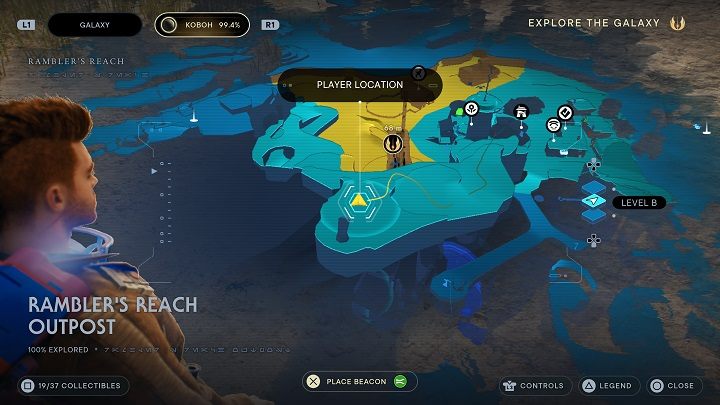 Na wzniesieniu przed Wami są dwie ostatnie w tym obszarze rośliny - Jedi Survivor: Placówka Azyl Wędrowca - lista sekretów (część 1) - Star Wars Jedi Survivor - poradnik do gry