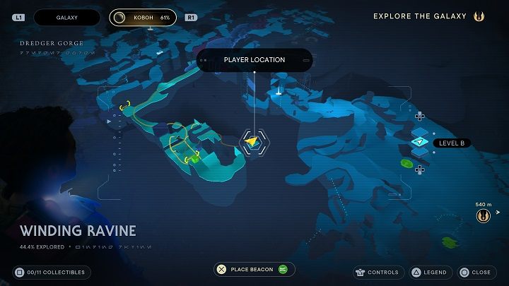 Następnie traficie na ściany, po których będziecie mogli przebiegać - w jednej z nich znajduje się wnęka skrywająca element kosmetyczny Ciepły Metal - Jedi Survivor: Kręty Wąwóz - lista sekretów - Star Wars Jedi Survivor - poradnik do gry