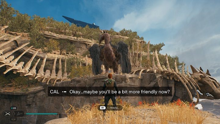 Następnie z użyciem balonów dostaniecie się ostatecznie do ptaka, na którym będziecie musieli użyć umiejętności pozwalającej na oswajanie zwierząt - Jedi Survivor: Opuszczona zapora - lista sekretów, część 3 - Star Wars Jedi Survivor - poradnik do gry