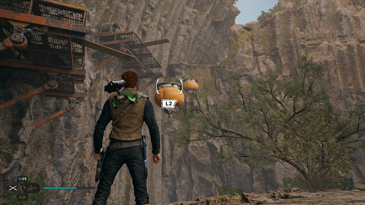 Z tego samego miejsca, w którym walczyliście z matką Goroko, możecie zobaczyć balony, dzięki którym dostaniecie się poziom wyżej - Jedi Survivor: Opuszczona zapora - lista sekretów, część 2 - Star Wars Jedi Survivor - poradnik do gry