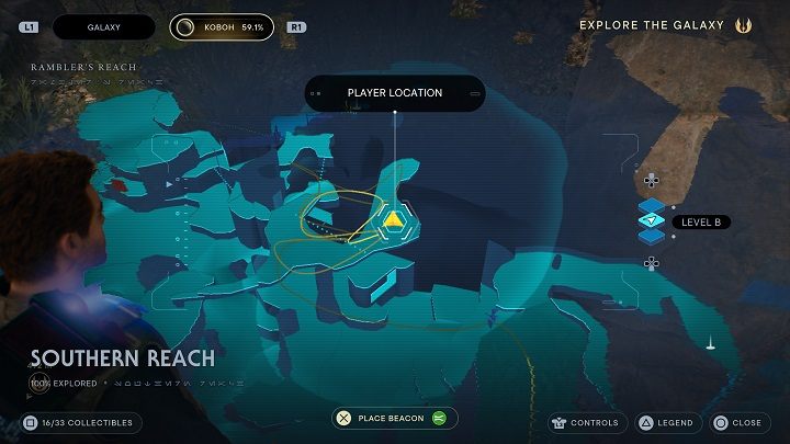 Niedaleko miejsca, w którym wskazane były poprzednie - wystarczy że stamtąd pójdziecie trochę do tyłu - Jedi Survivor: Południowy Azyl - lista sekretów, część 2 - Star Wars Jedi Survivor - poradnik do gry