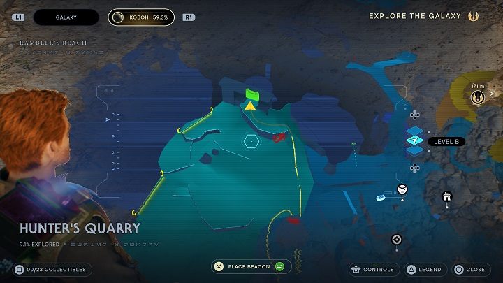 W środku będziecie musieli znaleźć kulę, która znajduje się głęboko w jaskini - po drodze do niej trzymajcie się jak najwyższych wysokości, aby uniknąć zgonu - Jedi Survivor: Południowy Azyl - lista sekretów, część 2 - Star Wars Jedi Survivor - poradnik do gry