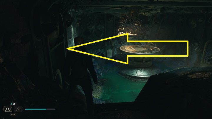 Po zdobyciu kuli przerzućcie ją do odpowiednego przyrządu, a wiązka laserowa otworzy nowe przejście, aby ostatecznie spocząć w pobliżu budynku, do którego chcecie się dostać - Jedi Survivor: Południowy Azyl - lista sekretów, część 2 - Star Wars Jedi Survivor - poradnik do gry