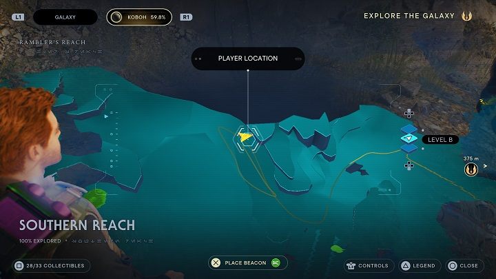 Do tej rośliny możecie się dostać kierując się ścieżką w dół od miejsca, w którym jest stoisko Mosey - Jedi Survivor: Południowy Azyl - lista sekretów, część 1 - Star Wars Jedi Survivor - poradnik do gry