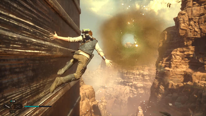 Po wyjściu na powierzchnię rozpoczniecie kolejną sekcję zręcznościową - Star Wars Jedi Survivor: Przynieś kody kontaktowe Cere (Bring Contact Codes to Cere) - Star Wars Jedi Survivor - poradnik do gry