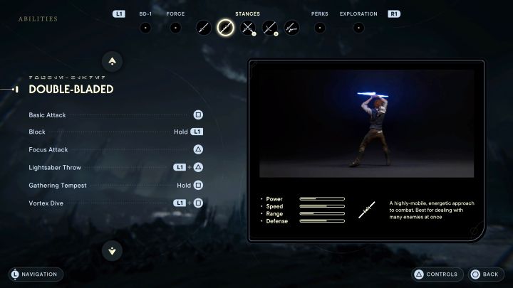 Cal używa miecza świetlnego z 2 końcówkami - Star Wars Jedi Survivor: Postawy dla walki mieczem świetlnym - Star Wars Jedi Survivor - poradnik do gry