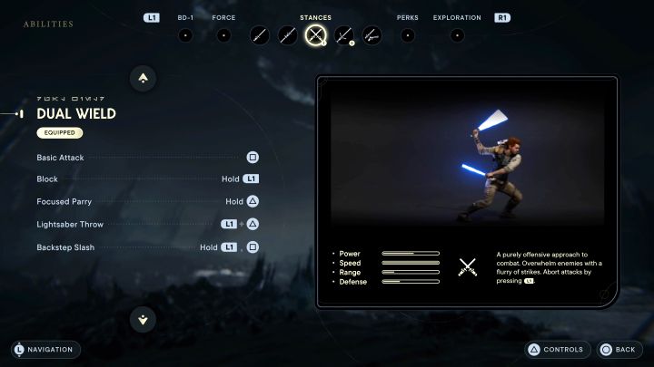 Cal trzyma osobny miecz świetlny w każdej dłoni - Star Wars Jedi Survivor: Postawy dla walki mieczem świetlnym - Star Wars Jedi Survivor - poradnik do gry