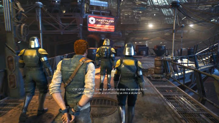 Po rozpoczęciu rozgrywki zobaczycie, że Cal Kestis został przywieziony w roli więźnia na planetę Coruscant - Star Wars Jedi Survivor: Coruscant - opis przejścia - Star Wars Jedi Survivor - poradnik do gry
