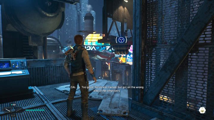 Użyjcie nowego gadżetu, aby wskoczyć na wyższą kondygnację - Star Wars Jedi Survivor: Coruscant - opis przejścia - Star Wars Jedi Survivor - poradnik do gry