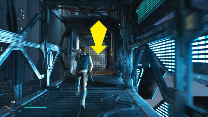 Gdy dotrzecie do miejsca widocznego na powyższym obrazku, zeskoczcie niżej - Star Wars Jedi Survivor: Coruscant - opis przejścia - Star Wars Jedi Survivor - poradnik do gry