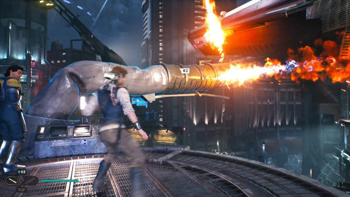 Złapcie się kratek pod jachtem, aby przejść dalej - Star Wars Jedi Survivor: Coruscant - opis przejścia - Star Wars Jedi Survivor - poradnik do gry