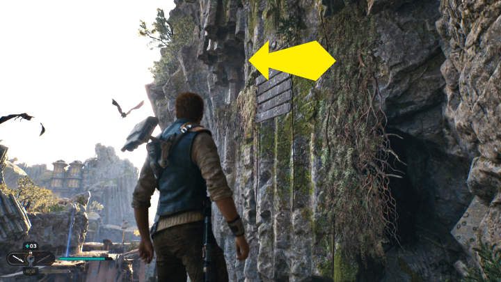 Idźcie w prawo, wskoczcie na winorośl, a następnie przesuwajcie się w lewą stronę - Star Wars Jedi Survivor: Odszukaj Greeza (Find Greez) - Star Wars Jedi Survivor - poradnik do gry