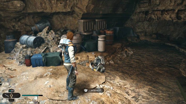 Wejdźcie w interakcję z żyroskopem, aby aktywować przerywnik filmowy - Star Wars Jedi Survivor: Znajdź żyroskop (Find Gyro Module) - Star Wars Jedi Survivor - poradnik do gry