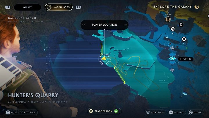 Naprzeciw miejsca poprzedniej znjadźki znajdziecie kolejną porcję nasion - Jedi Survivor: Kamieniołom myśliwego - lista sekretów - Star Wars Jedi Survivor - poradnik do gry