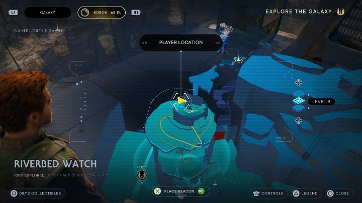 Udajcie się jeszcze wyżej wskakując po konstrukcjach znajdujących się dalej - Jedi Survivor: Koryto - lista sekretów - Star Wars Jedi Survivor - poradnik do gry