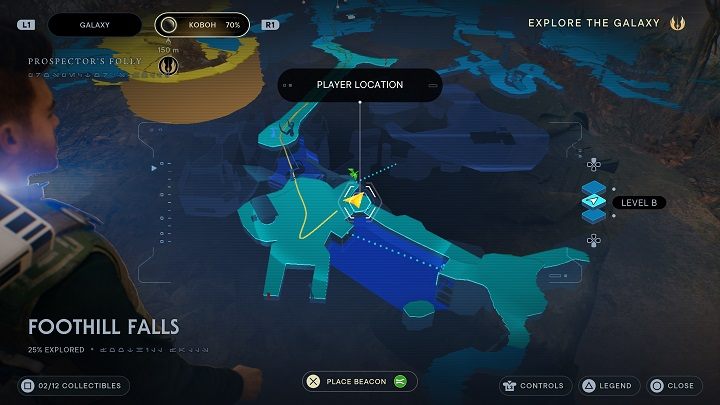 Obok latającego stworzenia znajdującego się niedaleko znajdziecie kolejny wpis do bazy danych - Jedi Survivor: Podgórskie wodospady - lista sekretów - Star Wars Jedi Survivor - poradnik do gry