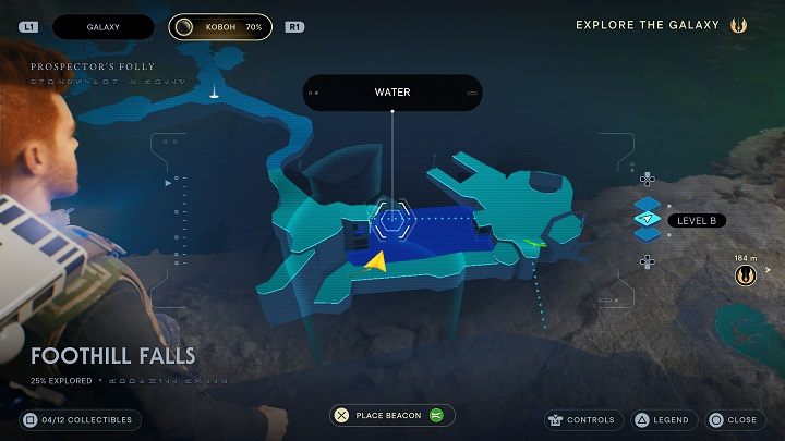 Naprzeciwko poprzedniej znajdźki możecie zeskoczyć do wody - Jedi Survivor: Podgórskie wodospady - lista sekretów - Star Wars Jedi Survivor - poradnik do gry