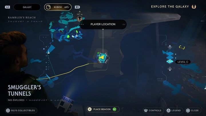 Kiedy już będziecie w środku, znajdziecie przedmiot do zeskanowania na jednym ze stołów - Jedi Survivor: Tunele przemytnika - lista sekretów - Star Wars Jedi Survivor - poradnik do gry