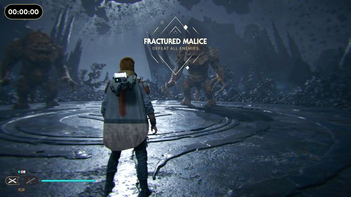 Interakcja ze szczeliną rozpoczyna wyzwanie - pokonanie 2 bestii Rancor - Jedi Survivor: Dachy z planety Coruscant - lista sekretów - Star Wars Jedi Survivor - poradnik do gry