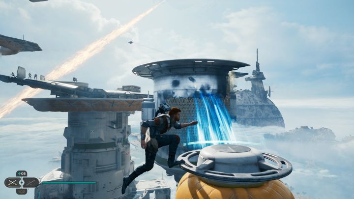 Warto przytrzymywać przycisk użycia linki do wspinaczki - Star Wars Jedi Survivor: Jak chwytać się balonów? - Star Wars Jedi Survivor - poradnik do gry