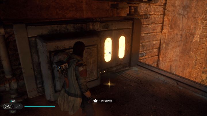 Zwój z Jedhy znajdziecie niedaleko punktu medytacji, tuż po otwarciu przejścia z użyciem Mocy - Jedi Survivor: Niszczejący most z planety Jedha - lista sekretów - Star Wars Jedi Survivor - poradnik do gry