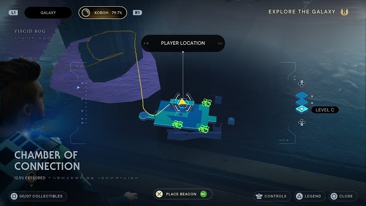 Po zejściu do komnaty udajcie się od razu na lewo do ściany - znajdziecie tam echo z wpisem do bazy danych - Jedi Survivor: Komnata Połączenia - lista sekretów - Star Wars Jedi Survivor - poradnik do gry