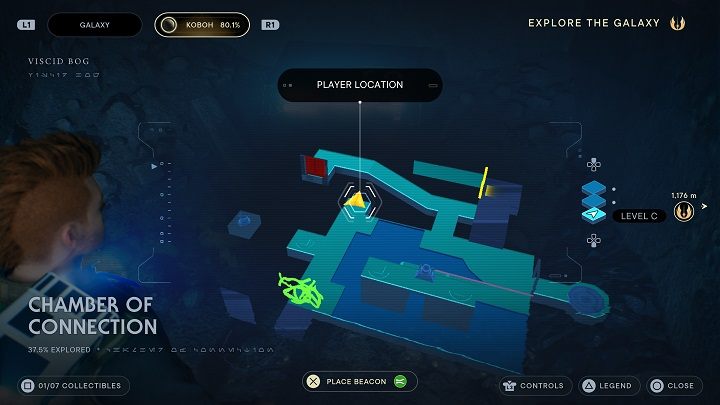 Odkryjecie skrzynię schowaną za naroślą - Jedi Survivor: Komnata Połączenia - lista sekretów - Star Wars Jedi Survivor - poradnik do gry