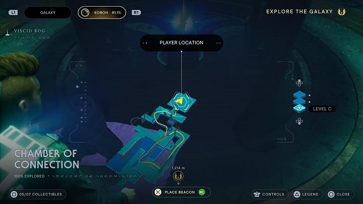 Po zebraniu powyżej omówionej znajdźki otwórzcie pobliskie drzwi - Jedi Survivor: Komnata Połączenia - lista sekretów - Star Wars Jedi Survivor - poradnik do gry