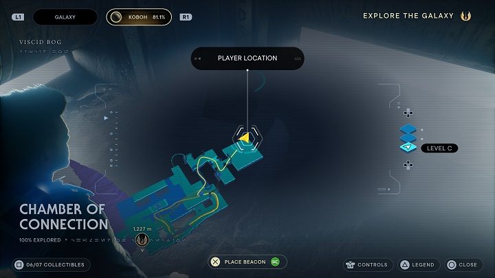 W tym samym pomieszczeniu, w rogu po lewej patrząc od poprzedniej znajdźki, znajduje się wpis do bazy danych - Jedi Survivor: Komnata Połączenia - lista sekretów - Star Wars Jedi Survivor - poradnik do gry