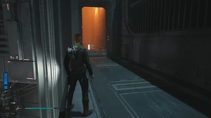 Kawałek dalej będziecie mogli zobaczyć ścianę do przebiegnięcia - a za nią kolejne - Jedi Survivor: Suwnica Załadunkowa - lista sekretów - Star Wars Jedi Survivor - poradnik do gry