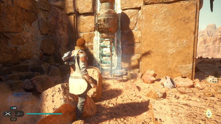 Echo możecie znaleźć u podstawy wzgórza, na szczycie którego jest wejście do Grobowca Wędrowca - Jedi Survivor: Suche równiny z planety Jedha - lista sekretów - Star Wars Jedi Survivor - poradnik do gry