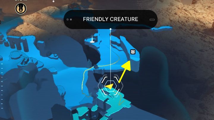 Musicie wdrapać się na szczyt okolicznych ruin - jest to region o nazwie Ścieżka pewności - Jedi Survivor: Pustynny Grzbiet z planety Jedha - lista sekretów - Star Wars Jedi Survivor - poradnik do gry