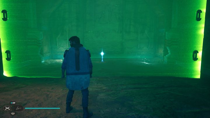 W tej samej lokacji, w której była poprzednia znajdźka, znajdziecie zieloną bramę - Jedi Survivor: Świątynne sanktuarium z planety Jedha - lista sekretów - Star Wars Jedi Survivor - poradnik do gry