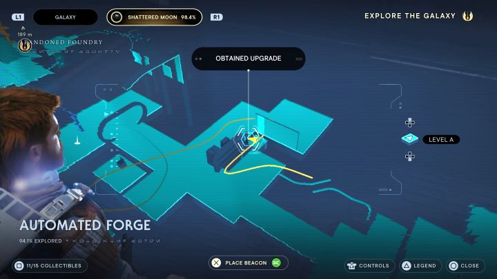 Niedaleko punktu medytacji możecie chodzić po żółtych rurach - Jedi Survivor: Kuźnia automatyczna ze Zniszczonego Księżyca - lista sekretów - Star Wars Jedi Survivor - poradnik do gry