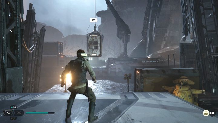 Poproście o pomoc Bode, aby zrzucił kontener do bagna - Star Wars Jedi Survivor: Uratuj Zee z Lucrehulka (Rescue Zee from the Lucrehulk) - Star Wars Jedi Survivor - poradnik do gry