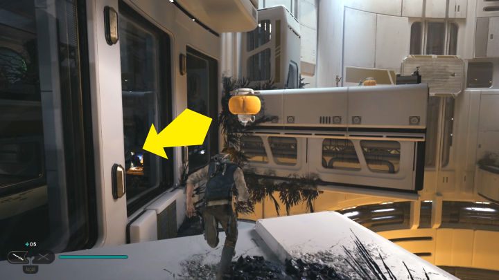 Wyjdźcie na taras, wskoczcie do pomieszczenia po lewej stronie i rozprawcie się z kilkoma przeciwnikami - Star Wars Jedi Survivor: Znajdź Rayvisa na zniszczonym księżycu (Locate Rayvis on the Shattered Moon) - Star Wars Jedi Survivor - poradnik do gry