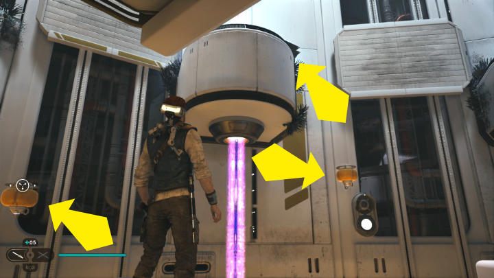 Od teraz możecie chwytać się balonów wiszących w powietrzu i wybijać się od nich, aby dostać się we wcześniej niedostępne miejsca - Star Wars Jedi Survivor: Znajdź Rayvisa na zniszczonym księżycu (Locate Rayvis on the Shattered Moon) - Star Wars Jedi Survivor - poradnik do gry