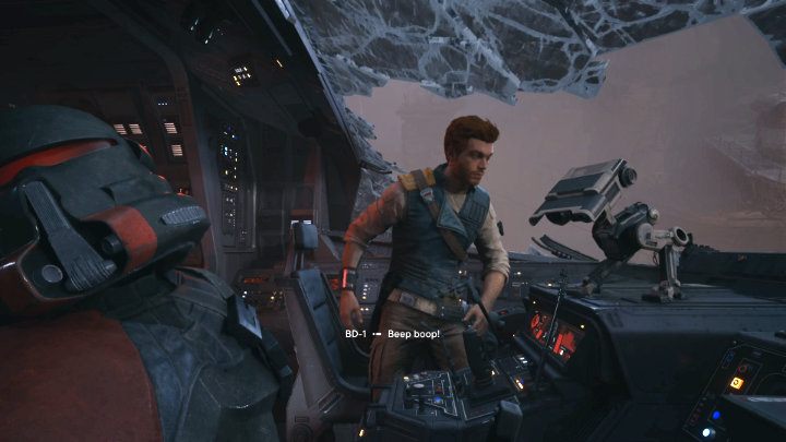 Przeczołgajcie się przez statek, a na końcu odblokujecie umiejętność Strzałka elektryczna BD-1 - Star Wars Jedi Survivor: Staw czoła Daganowi w obserwatorium na Koboh (Confront Dagan at the Koboh Observatory) - Star Wars Jedi Survivor - poradnik do gry