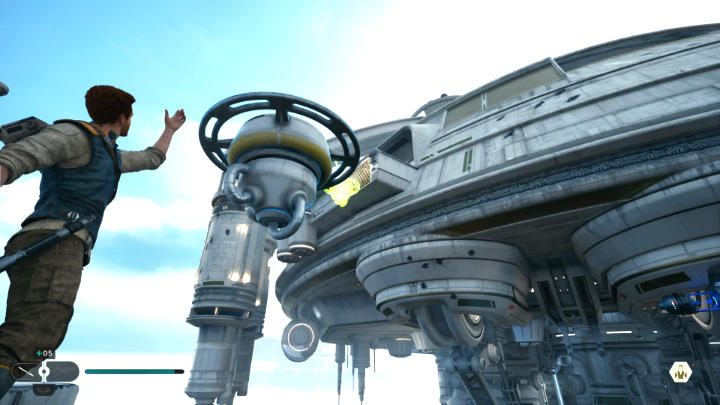 Gdy będziecie po drugiej stronie, ponownie uruchomcie ramię, żeby móc skorzystać z balonów - Star Wars Jedi Survivor: Staw czoła Daganowi w obserwatorium na Koboh (Confront Dagan at the Koboh Observatory) - Star Wars Jedi Survivor - poradnik do gry