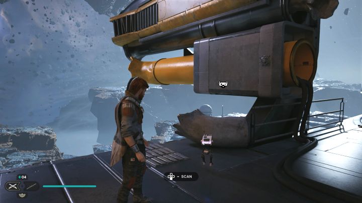 W tej samej okolicy, w której był droid złomiarz możecie też zeskanować fragment konstrukcji - Jedi Survivor: Punkt zbiorny linii ze Zniszczonego Księżyca - lista sekretów - Star Wars Jedi Survivor - poradnik do gry