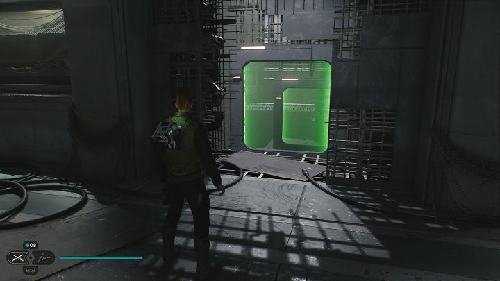 Wróćcie się kawałek do wyrwy w ścianie - zobaczycie zielone bariery - Jedi Survivor: Rdzeń Lucrehulka - lista sekretów - Star Wars Jedi Survivor - poradnik do gry